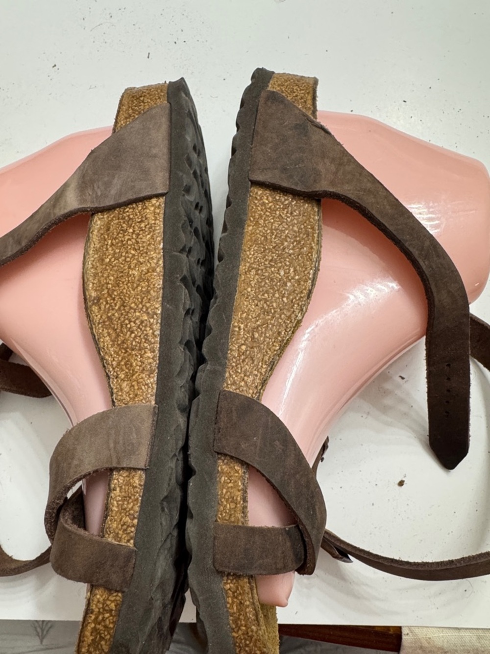 Women’s Brown Suede Strappy Comfort Sandals size 38 - Picture 3 of 6